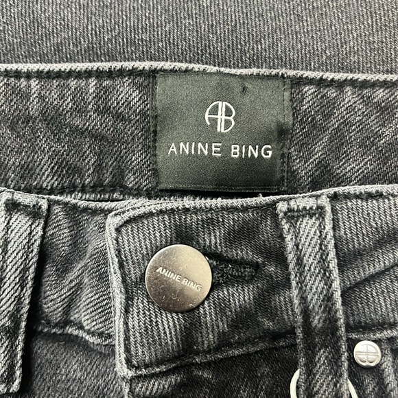 Anine Bing Beck High Rise Slim Jeans Iron Grey Gray Meghan Markle Size 25 - Picture 10 of 11